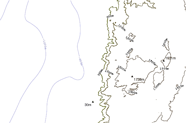 Shoreline around Caleta Loa