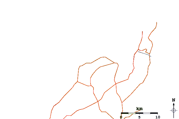 Roads and rivers around Caleta de Cabello
