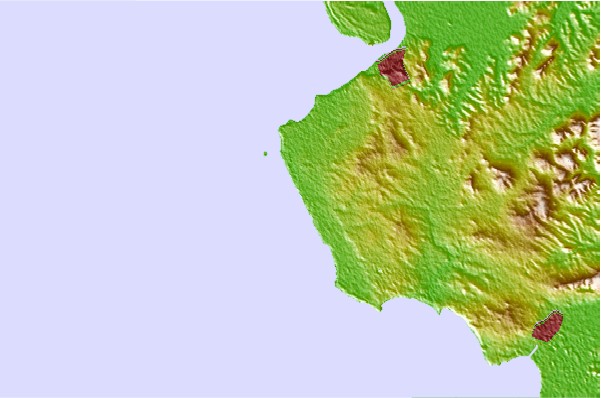 Surf spots located close to Calita