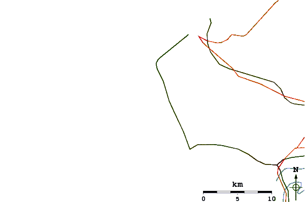 Roads and rivers around Calita