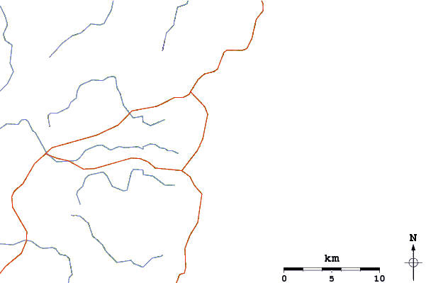Roads and rivers around Camel Rock