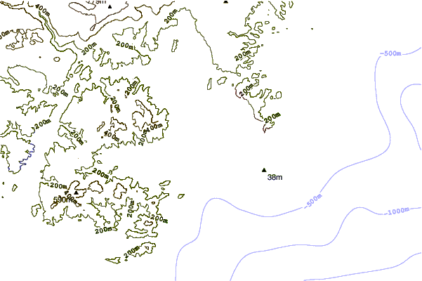 Shoreline around Mandelieu l'Aerospatiale