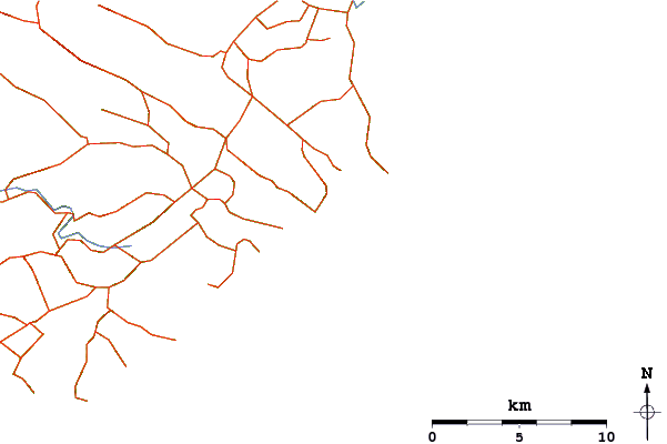 Roads and rivers around Cannibal Bay