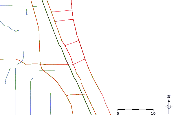 Roads and rivers around Canova Beach
