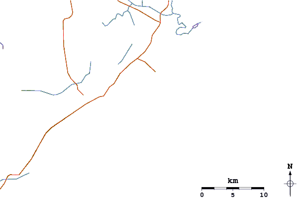 Roads and rivers around Cantao da Praia Grande