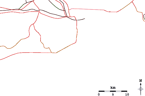 Roads and rivers around Canto do Leblon