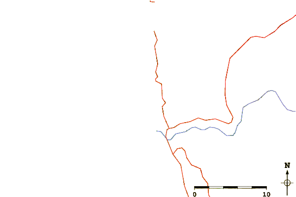 Roads and rivers around Cape Sebastian