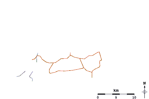 Roads and rivers around Capo Bianco (Elba)
