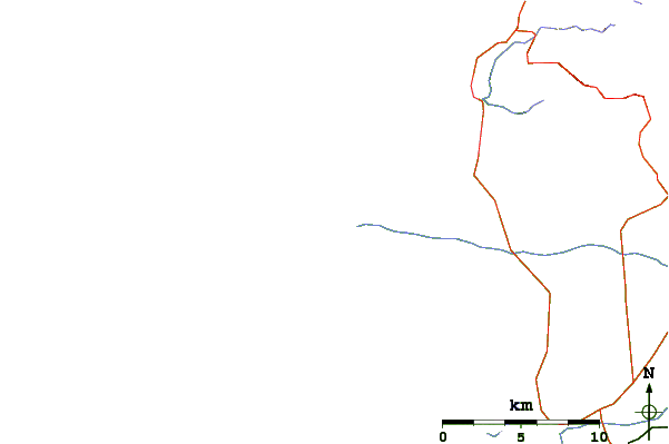 Roads and rivers around Capo Mannu Point