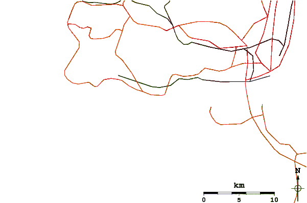 Roads and rivers around Carcavelos