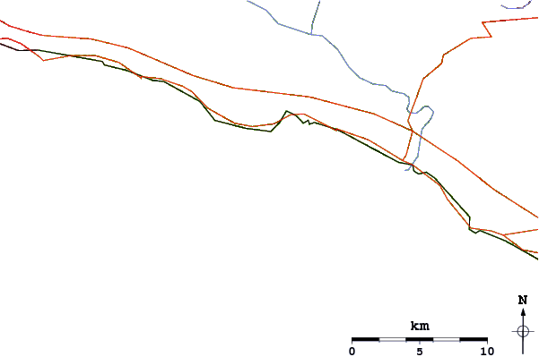 Roads and rivers around Carillon (Paraggi Beach)