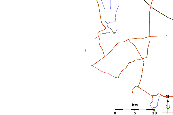 Roads and rivers around Carpenters Rocks
