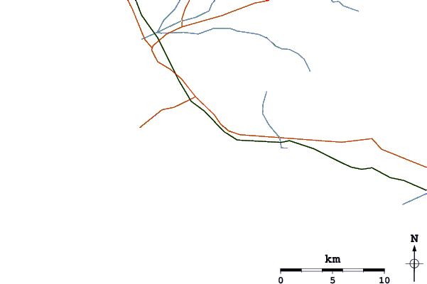 Roads and rivers around Cartello (Ansedonia)