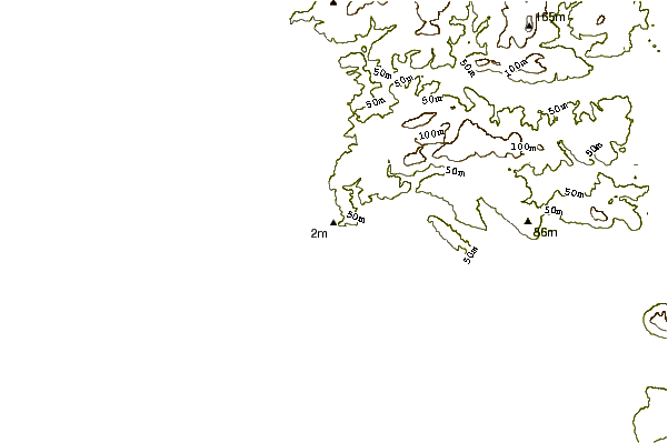 Shoreline around Carteret