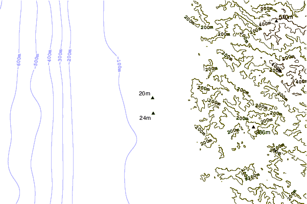 Shoreline around Caspar Creek