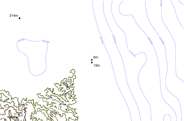Shoreline around Cauit Point