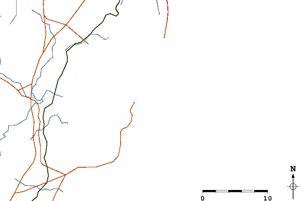 Roads and rivers around Caves Point