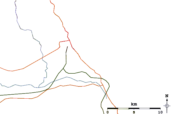 Roads and rivers around Cayton Bay Point