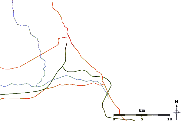 Roads and rivers around Cayton Bay Bunkers