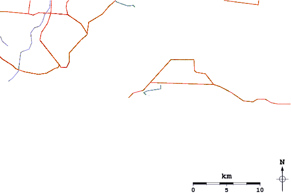 Roads and rivers around Centre Crack