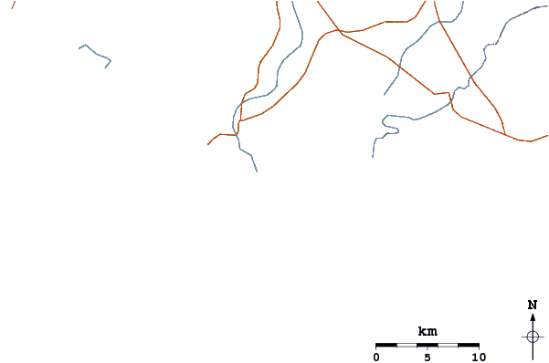 Roads and rivers around Cerro Hermoso