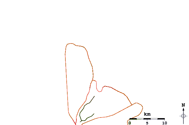 Roads and rivers around Chalky Mount
