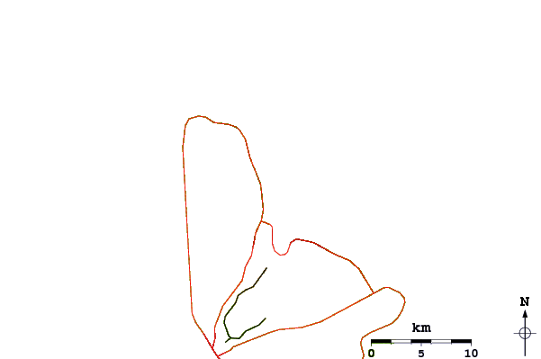 Roads and rivers around Chalky Point