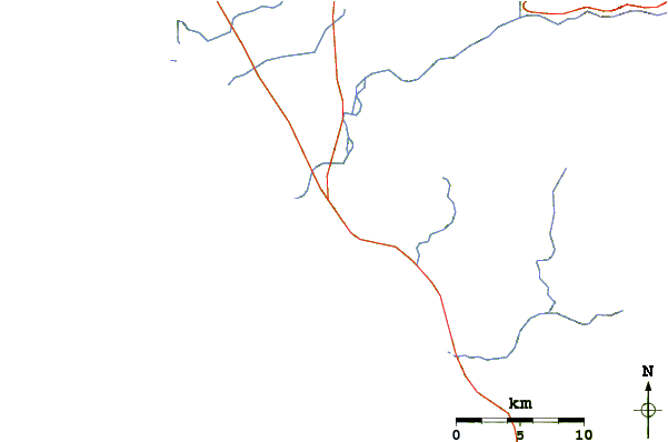 Roads and rivers around Chamela