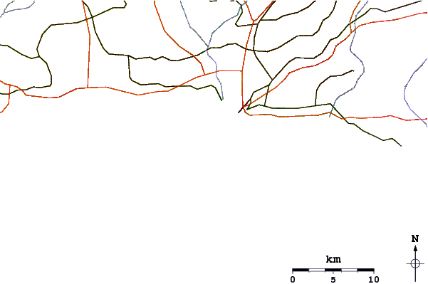 Roads and rivers around Charittos Beach