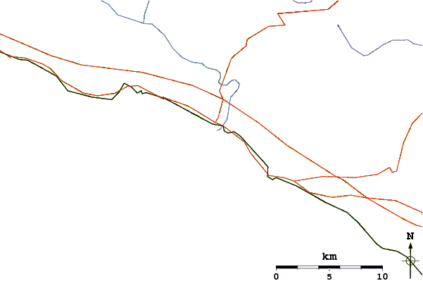 Roads and rivers around Chiavari Entella