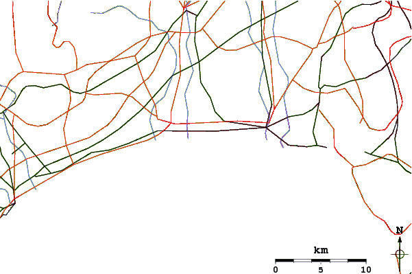 Roads and rivers around Chigasaki Jetty