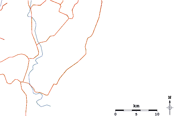 Roads and rivers around Christmas Bay