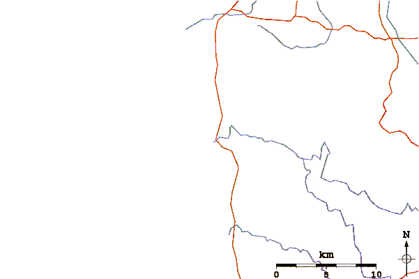 Roads and rivers around Church Bay
