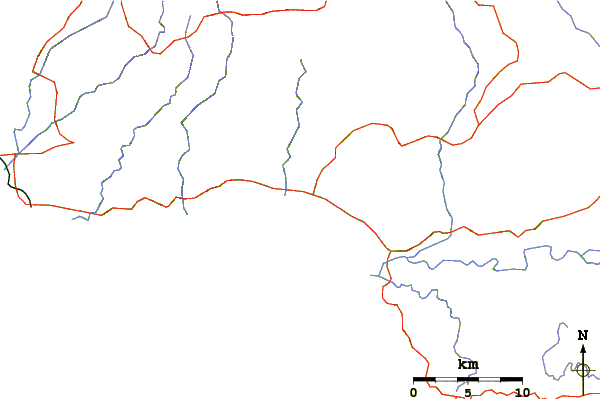 Roads and rivers around Cimaja