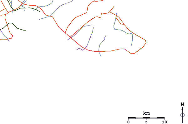 Roads and rivers around Cliffs