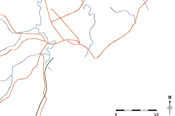 Roads and rivers around Cliffs