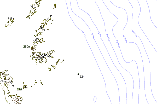 Shoreline around Cloud 9