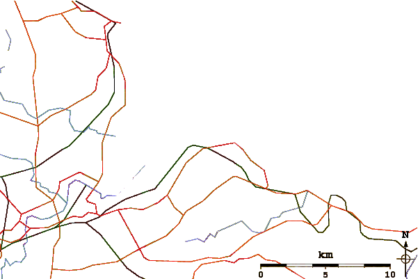 Roads and rivers around Coatham Sands