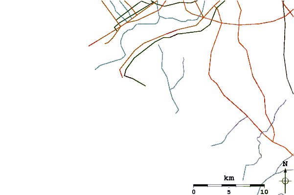Roads and rivers around Coccia de Morto