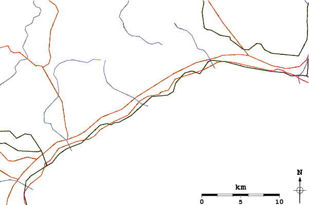 Roads and rivers around Cogoleto