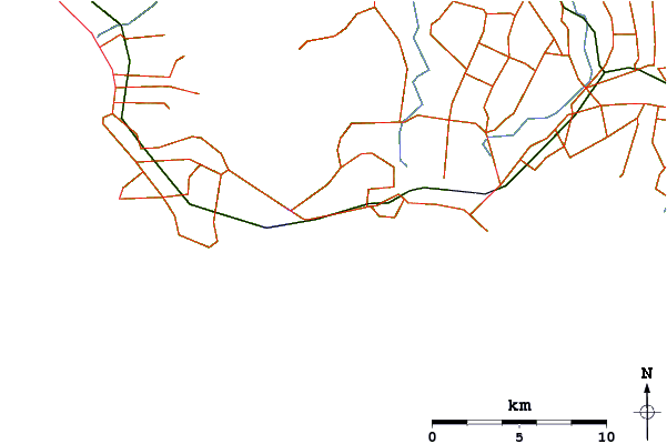 Roads and rivers around Colac Bay