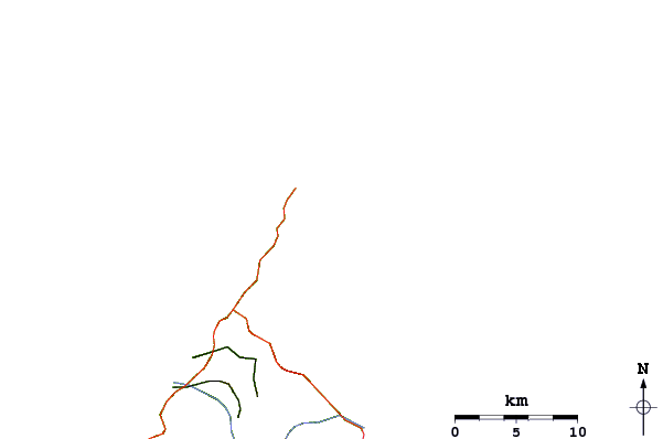 Roads and rivers around Commaret Point
