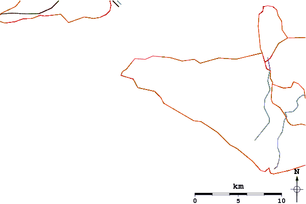 Roads and rivers around Compton Bay