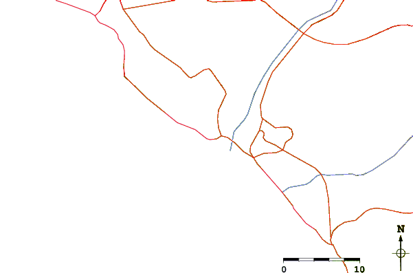 Roads and rivers around Conchan