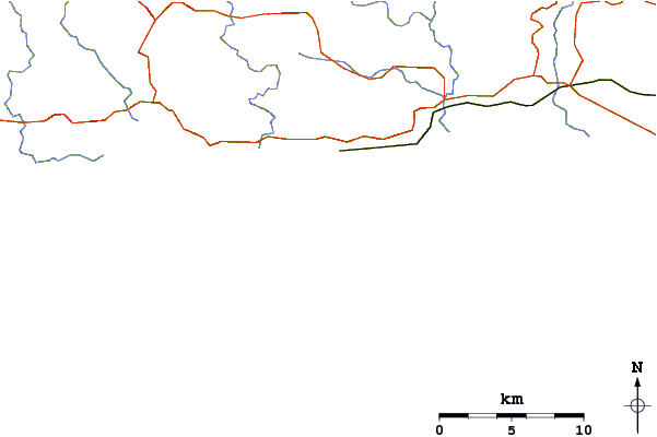 Roads and rivers around Conspicuous Beach