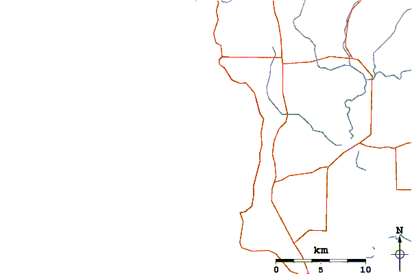 Roads and rivers around Conto Springs