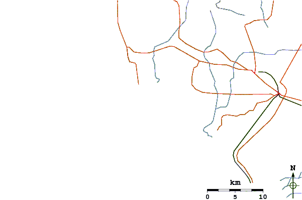 Roads and rivers around Corinto