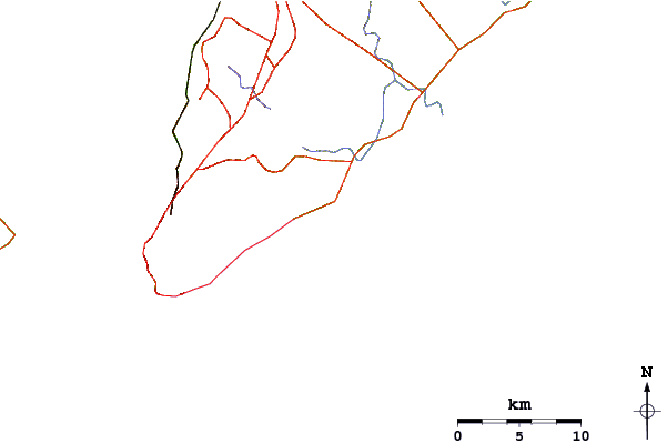 Roads and rivers around Corrente