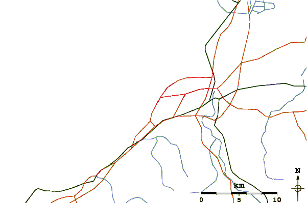 Roads and rivers around Cote des Basques