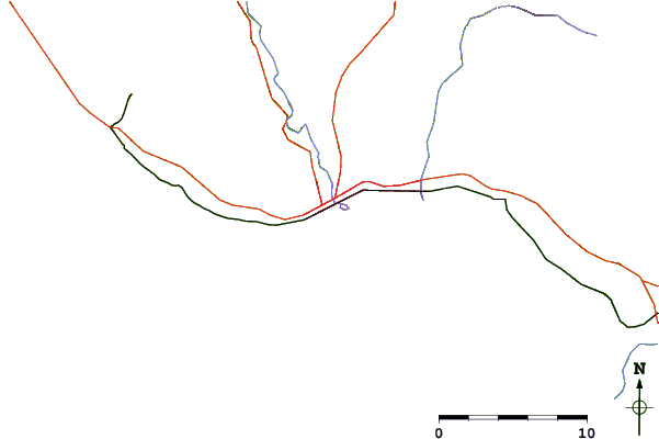 Roads and rivers around Cowells Cove